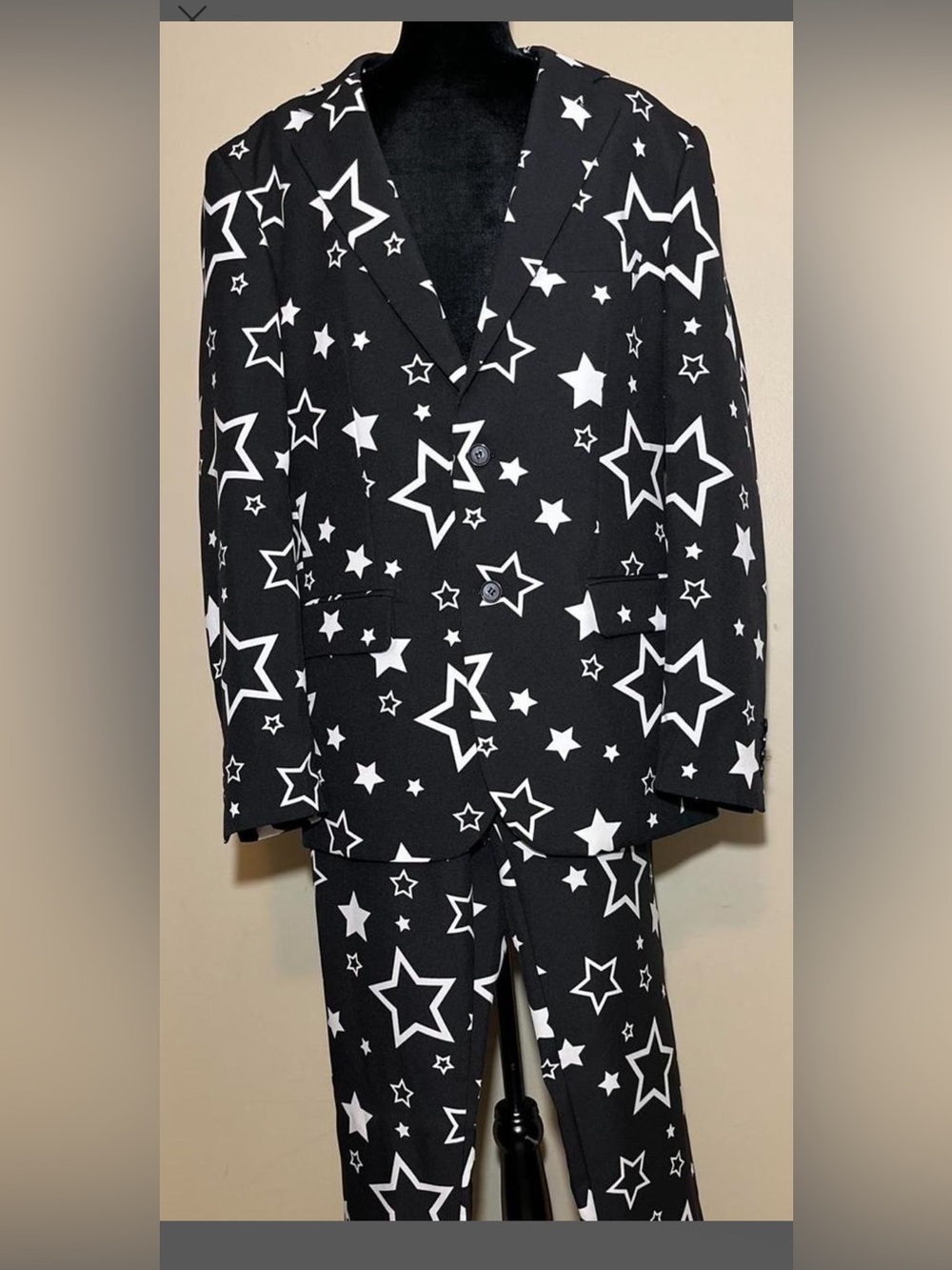 OppoSuits Black and White Star Lined Jacket